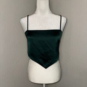 Forever21 Emerald Green Napkin Top Blouse Women's Size Small Coquette Going Out